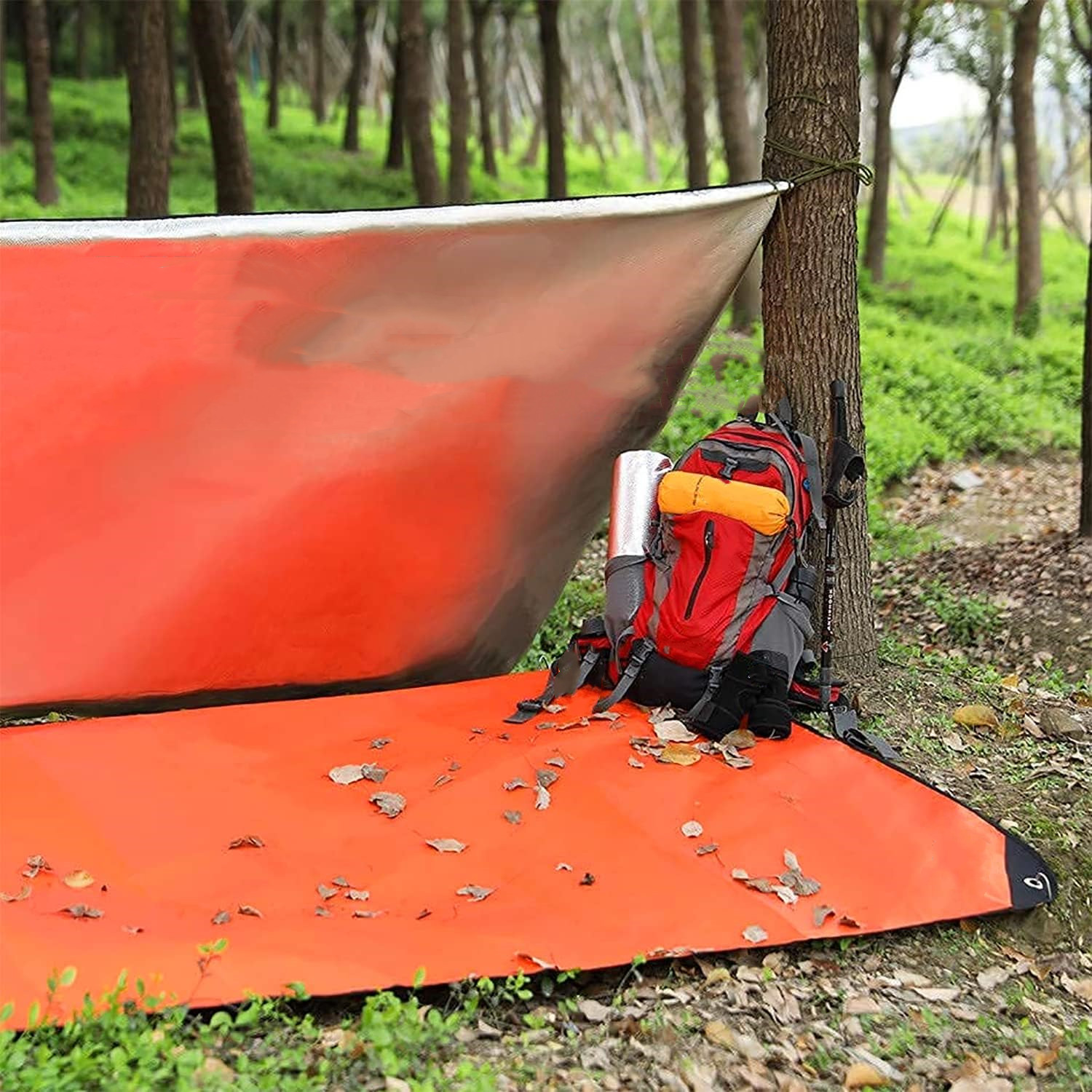 Survival Blanket Reflective - Manta de supervivencia resistente: lona reflectante